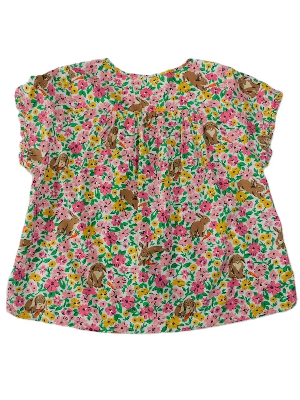 Printfresh Bunny Trail In Spring Meadow Short Sleeve Pajama Top | VGUC | Large